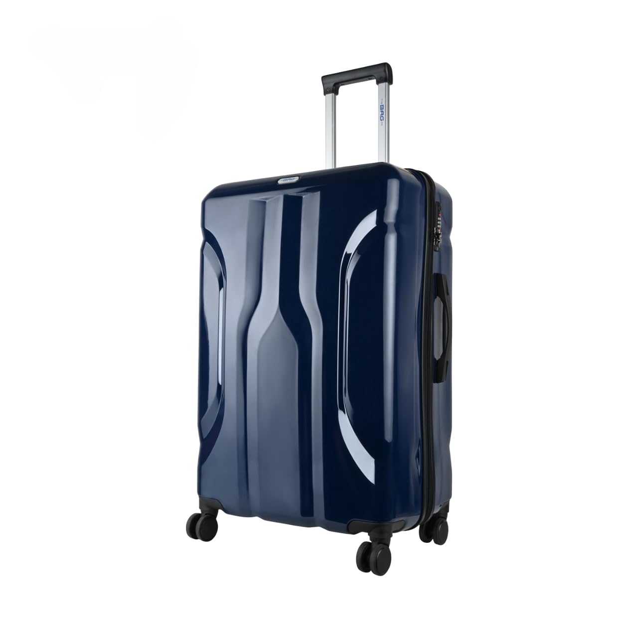 The Bag CoLuxury Plus 62 CM (Medium) Polycarbonate Lightweight Fashionable Hard Case 8 Silent Wheels TSA Lock Anti Theft Zippers Suitcase/Luggage/Trolley Bag (Navy Blue)