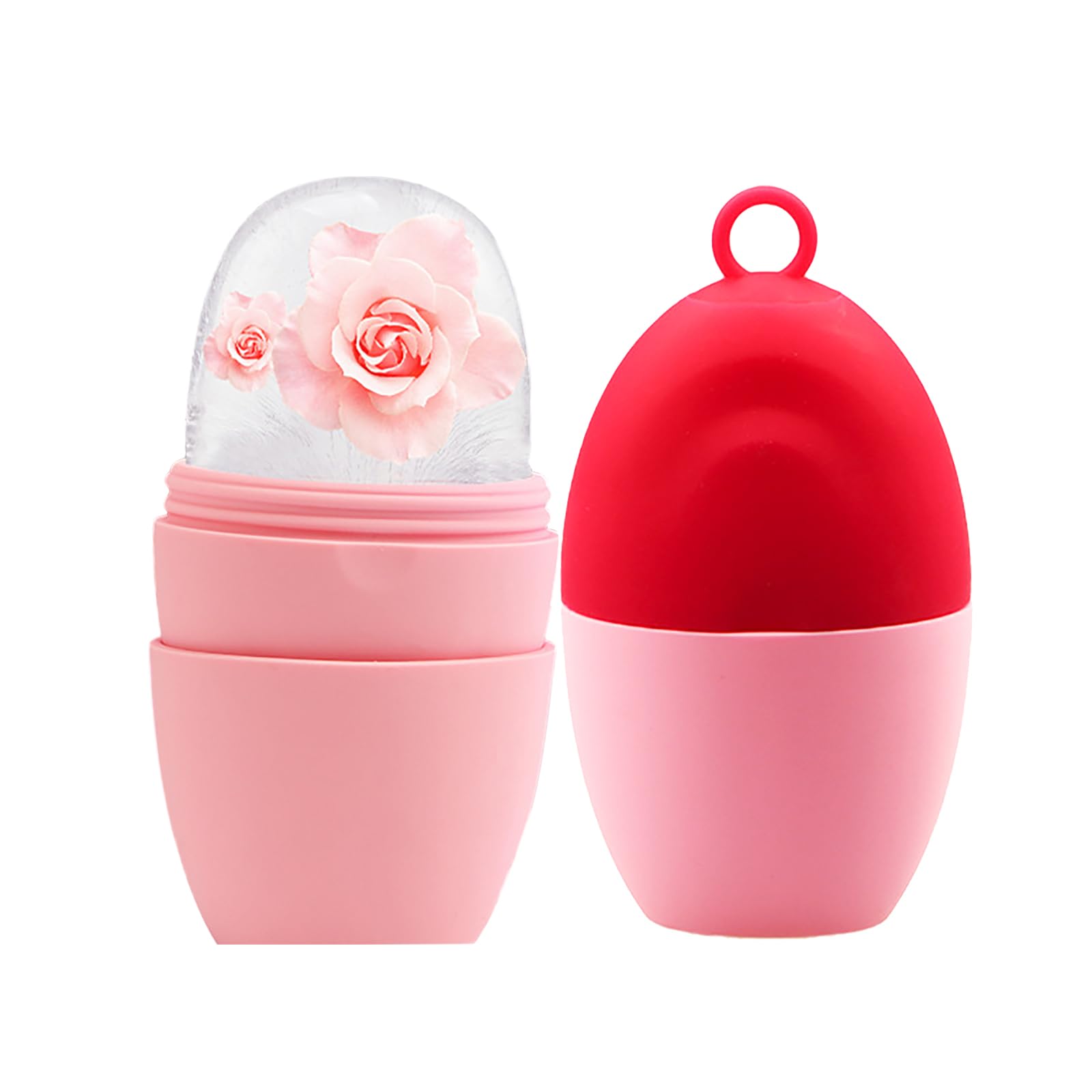 RoseFlower Rodillo Hielo Facial, Rodillo Hielo para la Cara, Rodillo Facial de Hielo de Silicona, Rodillos Faciales Hielo Facial, Ice Roller Facial, Aliviar Ojos Hinchados, Ayuda a Reducir Los Poros
