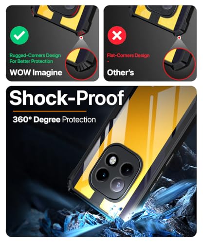 Image of WOW IMAGINE Shock Proof Clear Protective Back Case for Realme Narzo 70 Turbo 5G - AirEDGE Technology | 360 Degree Camera Protection | Transparent Hybrid Back Case Mobile Cover - Black