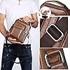 Mens Shoulder Bag PU Leather Messenger Bag Multi Pocket Business Crossbody Pack Satchel Side Bag Casual Handbag for Men Working Shopping School Daily Use #4