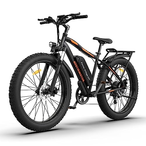 aostirmotor Electric Bike for Adults 750W(1000W Peak) 26'x4.0' Fat Tire EBikes 48V 13AH Removable Battery Adult Electric Bicycles, 28MPH E Bike for Adults, 29+ Miles Long Range Electric Mountain Bike