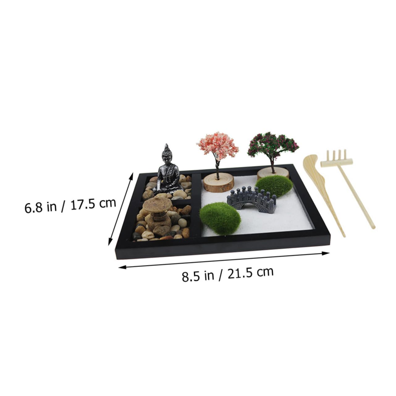 ifundom Table Adornment Zen Garden for Desk Garden Decoration Sand Table Meditation Desktop Ornament