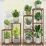 Vefera Plant Stand Indoor Outdoor, Plant Shelf 10 tier Wood Corner Plant Stand Rack Holder for Multiple Tall Plants Flower Stand Plant Display for Patio Porch Garden Living Room