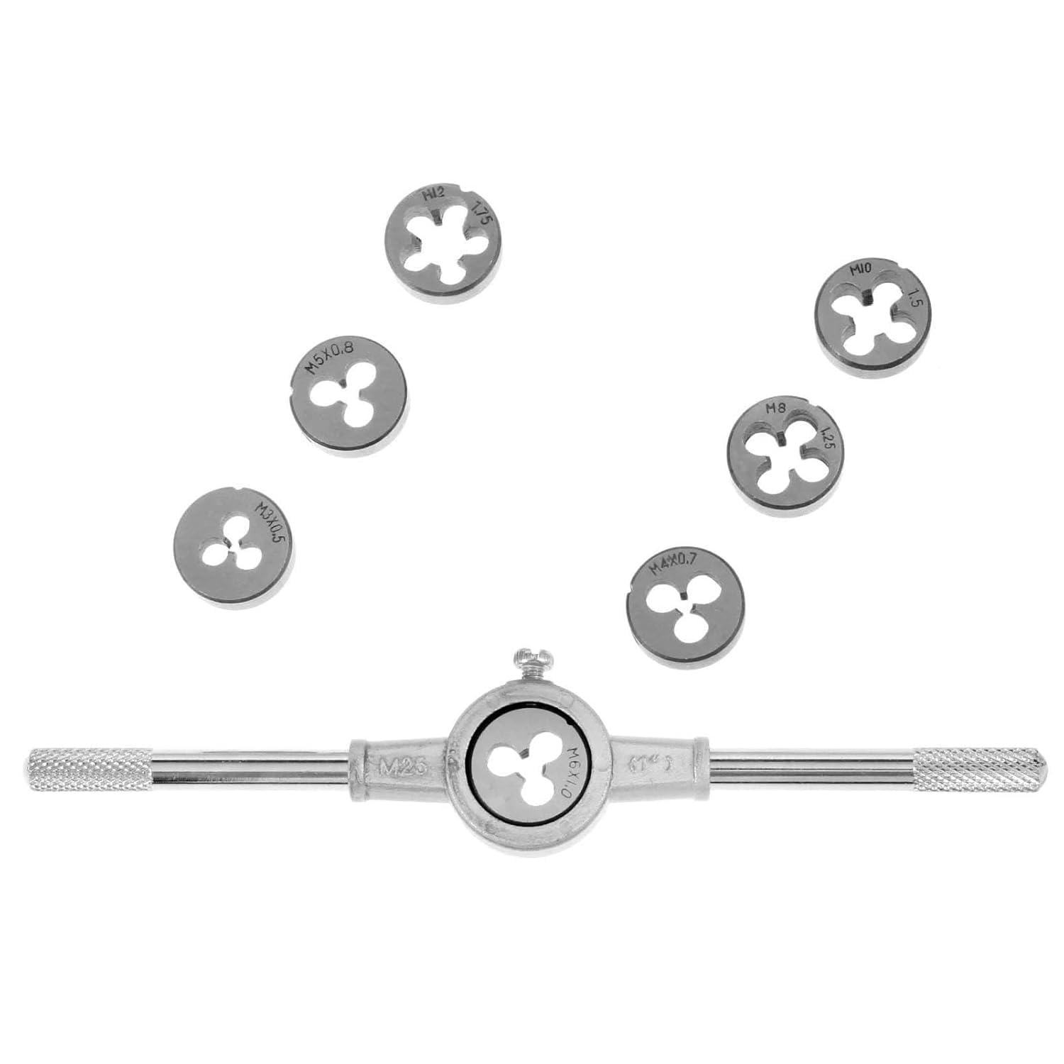 8Pcs/set Die Wrench Kit HSS Metric Screw Die M3/M4/M5/M6/M8/M10/M12 Circular Threading Die Hand Tools Kit with Wrench-image-44