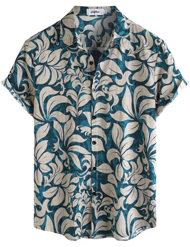 Image of VATPAVE Mens Casual Hawaiian Floral Shirts Short Sleeve Button Down Tropical Shirts Beach Summer Shirts
