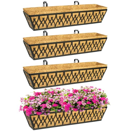 Karlliu 4 Pack 30 Inch Window Boxes Planters Railing Planter