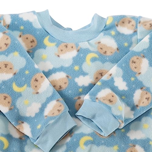 Conjunto Bebê Primeiros Passos Blusa e Calça para Meninos Azul Ovelha Tamanho:2