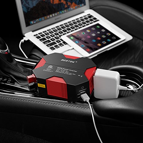 BESTEK 400W Car Power Inverter DC 12V to AC 110V Car Adapter with 5A 4 USB Charging Ports