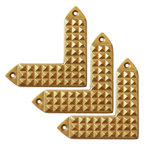 Image of Brass L Shape Pyramid Strip |Size-3.5Inch |Weight of 1 Pyramid Strip- 104gm Approx |Vastu Remedy Tool |Angle Strip with Pyramid Design for Correcting Corner |Home & Spritual Decor |Pack of 3