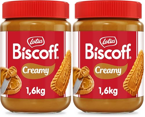Biscoff - Lotus Biscoff | Biscoff Pâte à Tartiner | Creamy | Vegan | Sans Fruits à Coque | Sans Colorant ni Arômes Artificiels | Pot PET | 1.6 kg (Lot de 2)
