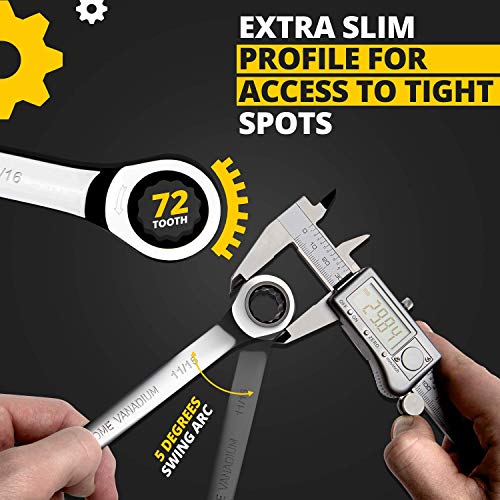 [26 Pieces] Ratcheting Wrench Set | Unbreakable INCH + MM - Thumbnail 4