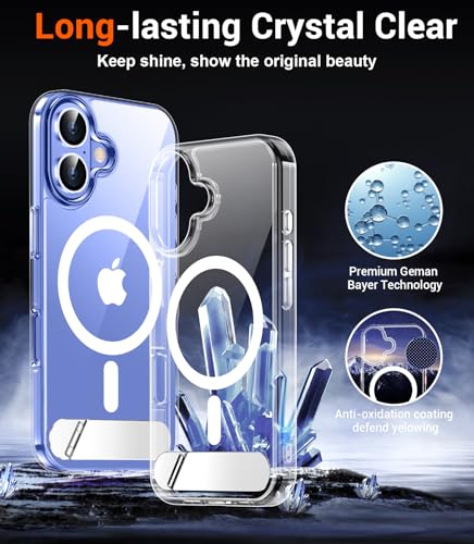 Image of Magnetic Compatible with iPhone 16 Plus Case, [Built-in Invisible Kickstand][Compatible with MagSafe] [Military Grade Shockproof] Slim Thin Phone Case for iPhone 16 Plus 6.7 inch