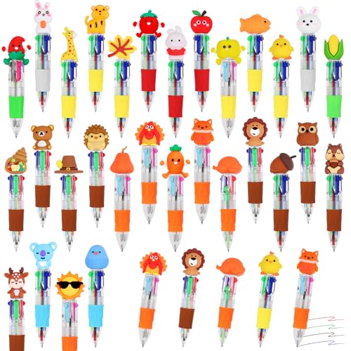 Image of 30Pcs Mini Multicolor Pens in One 4-in-1 Cute Pens Bulk for Kids, Ballpoint Pen for Birthdays and Children