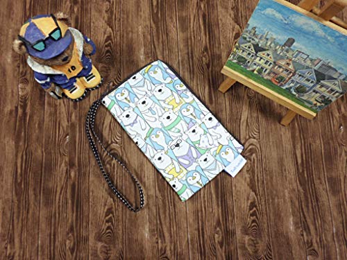 Image of Taianda Women Phone Wristlet Wallet Pouch, Dual Slots (Polar Bear Blue)