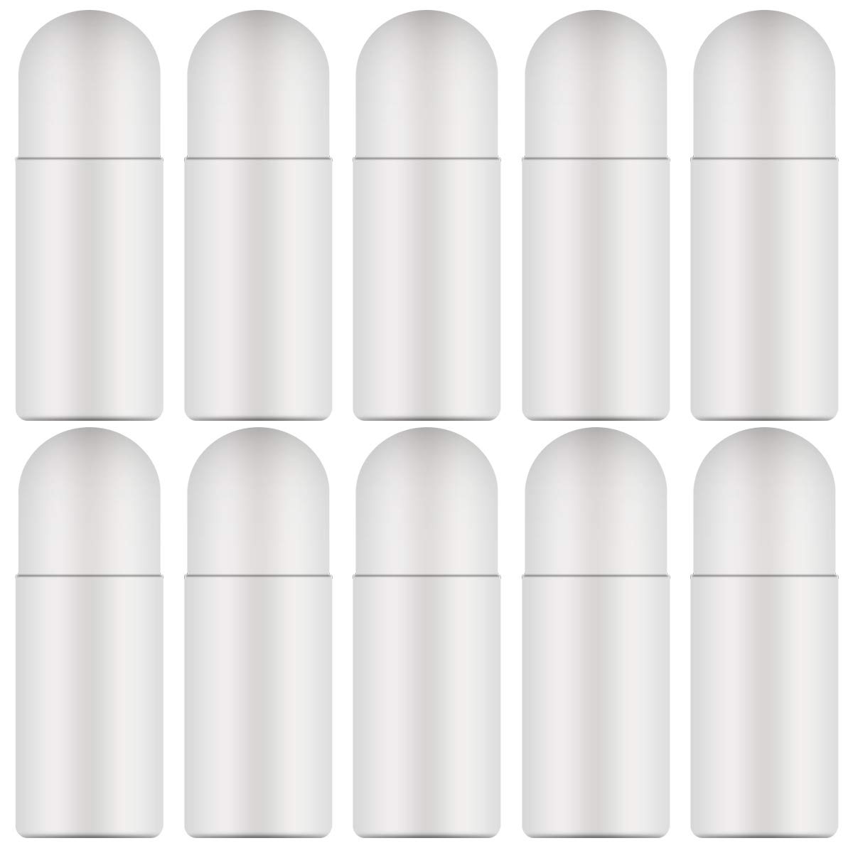Enenes Plastic Roller Bottles, 8Pcs Deodorant Bottles, 50ML White Empty Refillable Roll On Bottles for DIY Antiperspirant Bottle Container