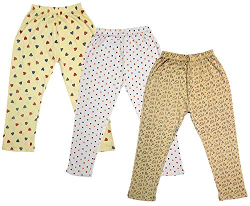 Image of IndiWeaves Girls Printed Cotton Capri Pants for Summer (Beige,White1,Yellow, 14-16 Years) Pack of 3