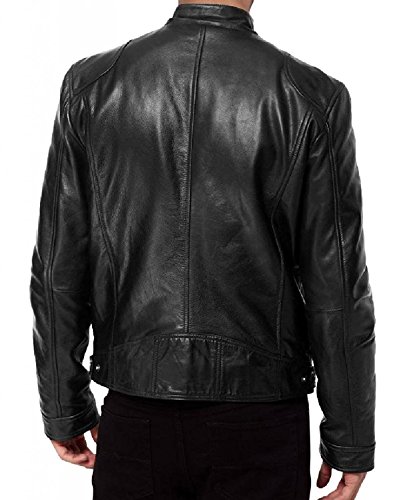 Image of SID Men's SWORD Black Genuine Lambskin Leather Biker Jacket - The Perfect Outfit for Motorcycle Rider