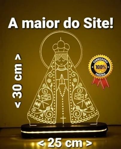Luminária 3d Led Nossa Senhora Aparecida 30cm