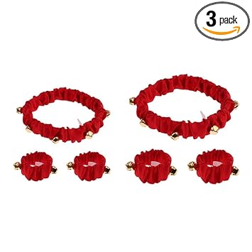 GIANTE Adjustable Simple Design Safety Dog and Cat Collar Foot Ring with Bells,Red S