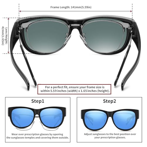 Image of HAOLOTA Sunglasses that Fit-Over Glasses Women Polarized, Trendy Cat Eye Sunglasses Wear Over Glasses, UV Protection