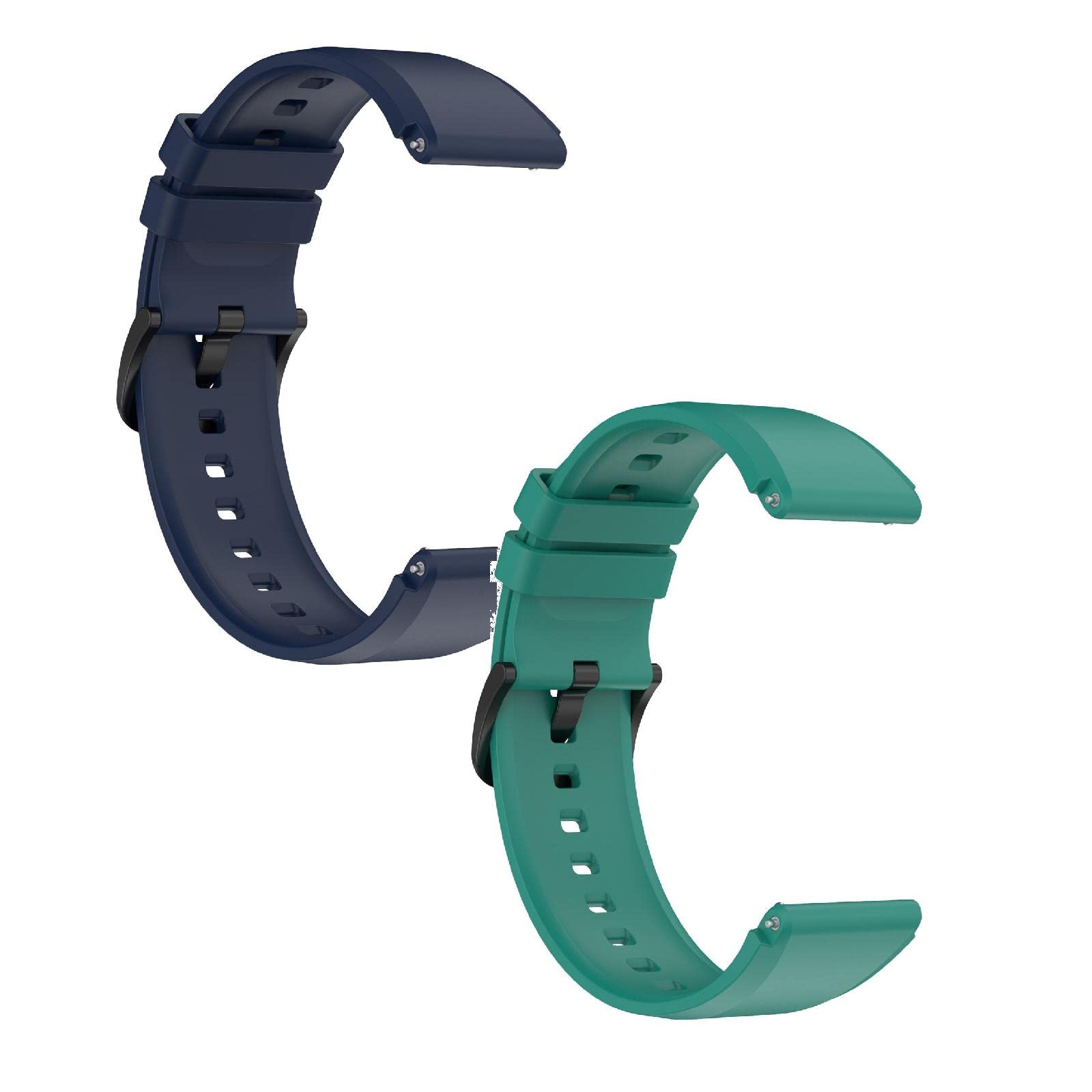 2 Pack Xiaomi Watch Straps - Compatible with Mi Watch S1/Active/Sport, Adjustable Silicone Sport Bands