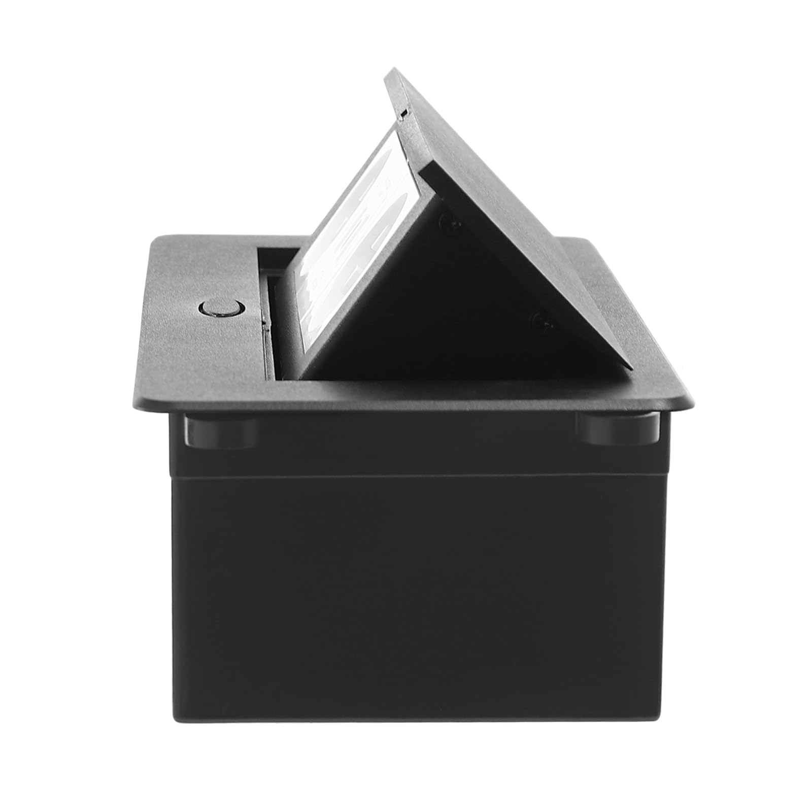 Versenkbare Steckdose, Aufklappbare Tischsteckdose, Versteckte Steckdose, Aluminium Versenkbare Steckdosenleiste 2 USB+2 Euro-Norm-Steckdosen+1 Typ-C (Schwarz)
