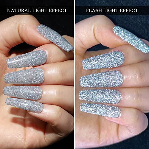 Supwee Argento Reflective Glitter Gel Polish