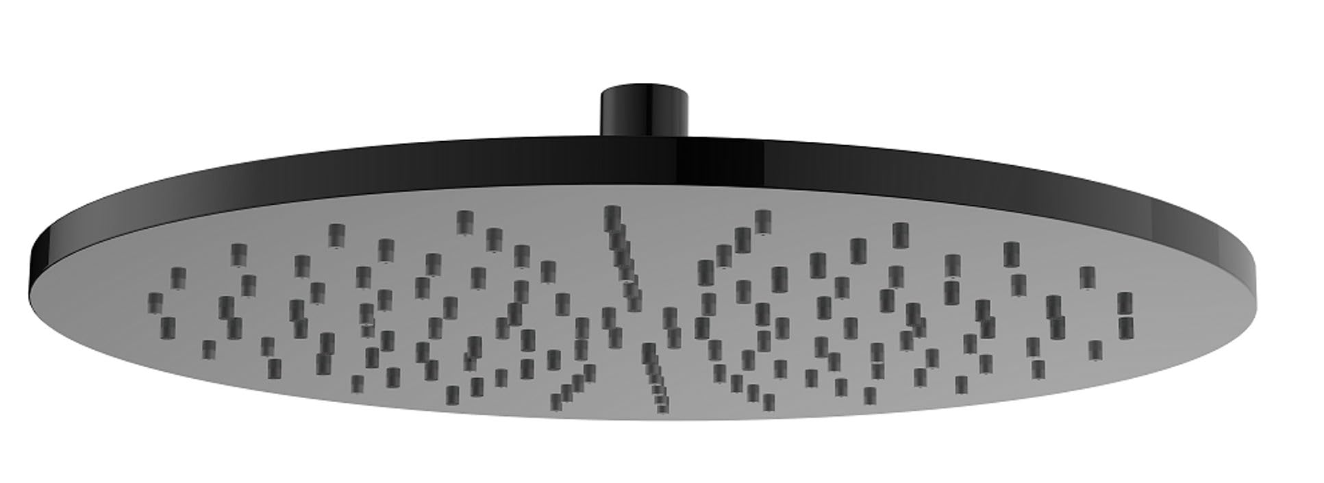 Regn Alcachofa de ducha redonda 30 cm, conexión ½ pulgada, diseño minimalista para instalación en pared o techo, modelo 15012, Gunmetal Black