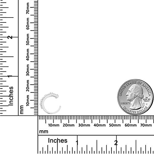 AVORA 925 Sterling Silver Simulated Diamond CZ Double Row Ear Cuff3