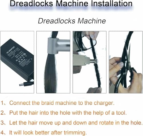 Machine à dreadlocks électrique portable avec 20 aiguilles interchangeables - 6