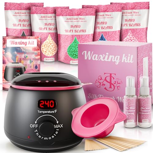 Hair Removal Wax kit, Hot Wax Warmer Pot for Face/Body/Leg/Bikini/Brazilian Wax, Waxing Kit for Hair Removal for Women (Size L)