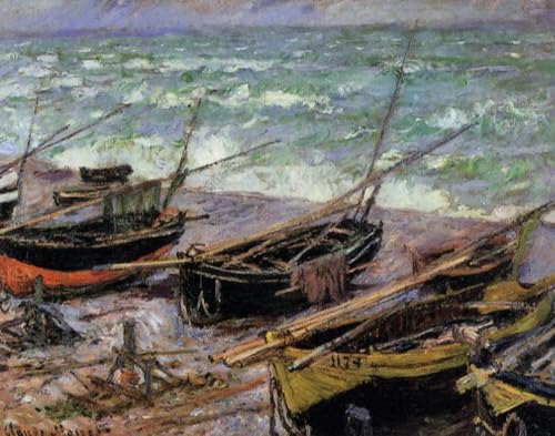 Peintures bateaux de pêche Claude Monet, le cadeau artistique idéal en huile sur toile