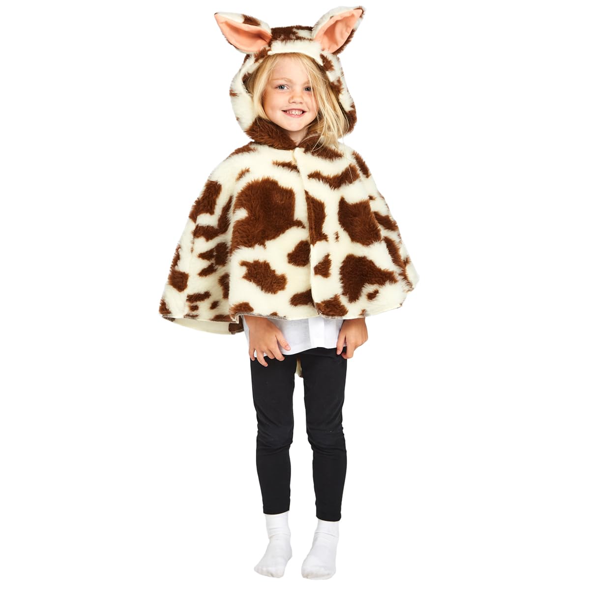 Charlie Crow Brown & White Fur Cow Cape costume for kids one size 3-8 Years, 3-5 Years - Image 2