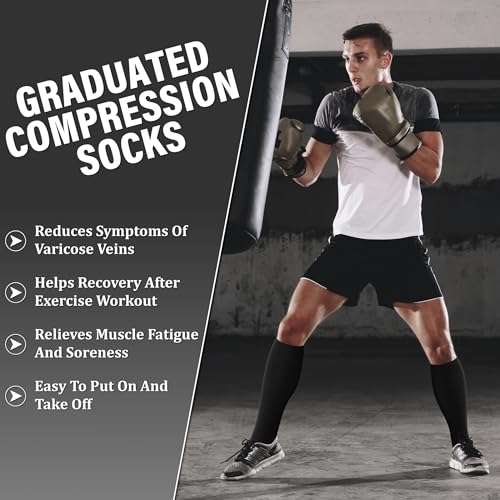 Image of 3 Pairs Compression Socks for Women and Men 15-20mmHg-Circulation Support Socks- Best for Medical,Running,Athletic
