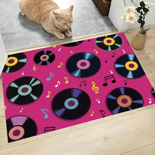 Tapis de porte absorbant antidérapant et lavable vinyle rose
