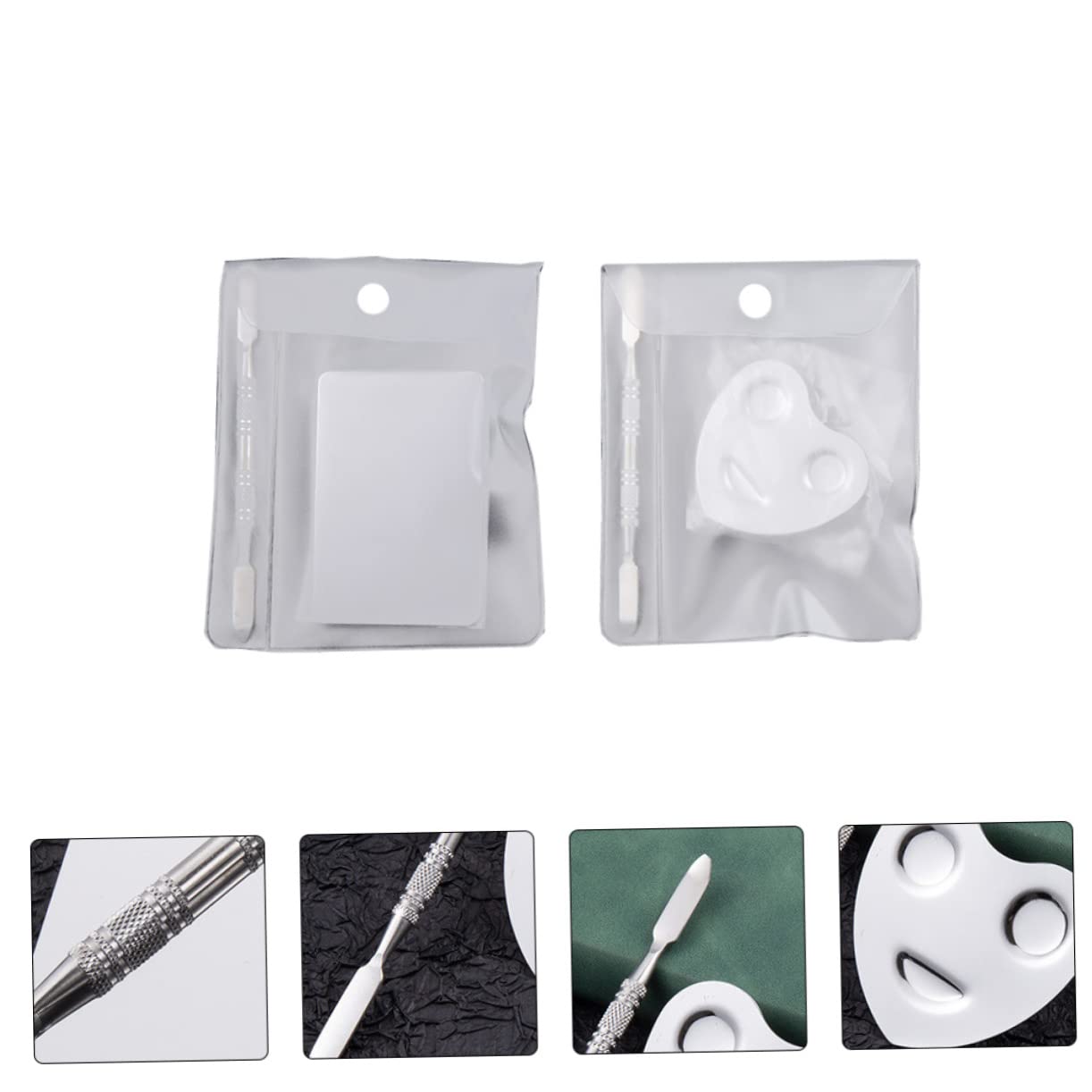 FRCOLOR 6juegos Plato Mezclador De Para Uñas Inoxidable Diseño De Anillo Herramienta Práctica Para Maquillaje y Arte De Uñas Para Uso Profesional y Personal