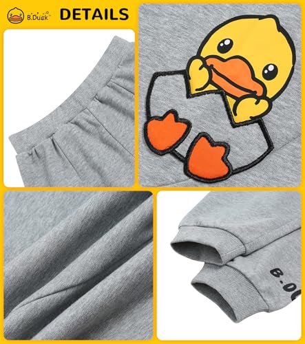 Unisex Sweatpants Yellow Duck Character Playful Athletic Workout Kids Joggers Casual Pants Elastic Waist Grey4