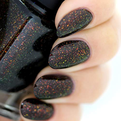 Image of ILNP Underground - Deep Black Holographic Shimmer Jelly Nail Polish