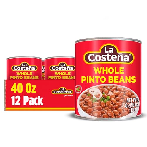 La Costeña Whole Pinto Beans - Canned Pinto Beans - 40oz, 12 Pack