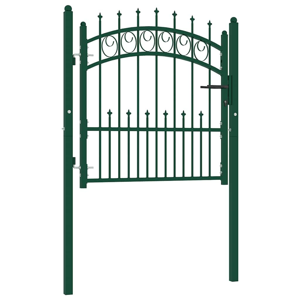 Elegante puerta de patio verde de 150 cm de alto para un jardín ordenado