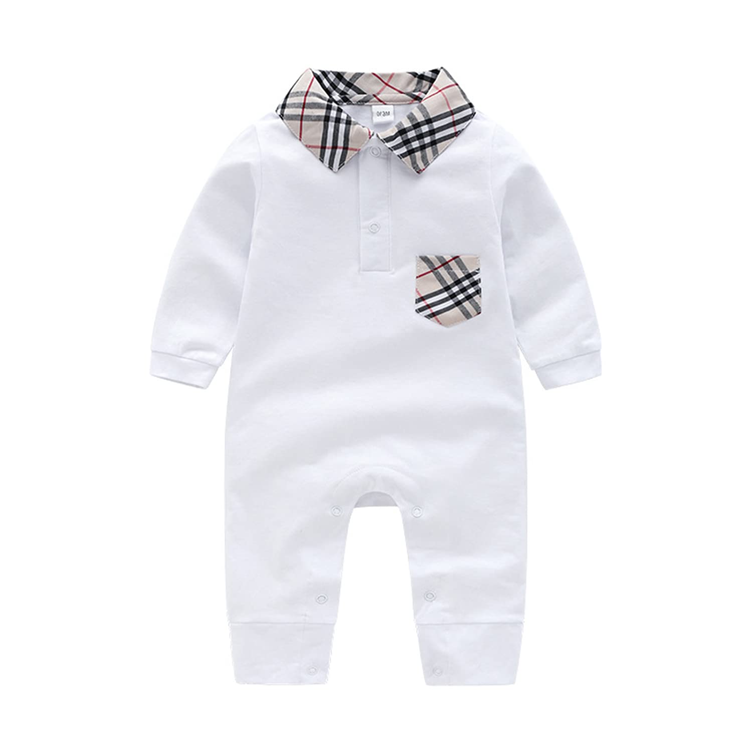 Unisex Toddler Baby Boy Romper Jumpsuit Cotton Long Sleeve Newborn Baby Boy Bodysuit One-Piece Overalls