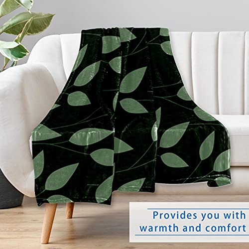Couverture douce feuilles vertes pour lit et canapé de 150x100 cm - 7