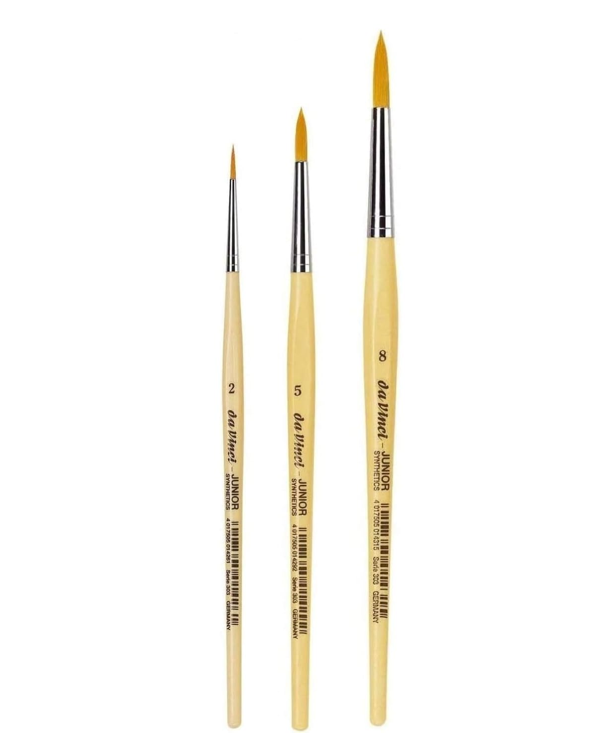 Set De 5 Pinceaux Ronds Synthétiques Da Vinci Série 303 – Tailles 1 à 5 – Pour Aquarelle, Acrylique Et Huile