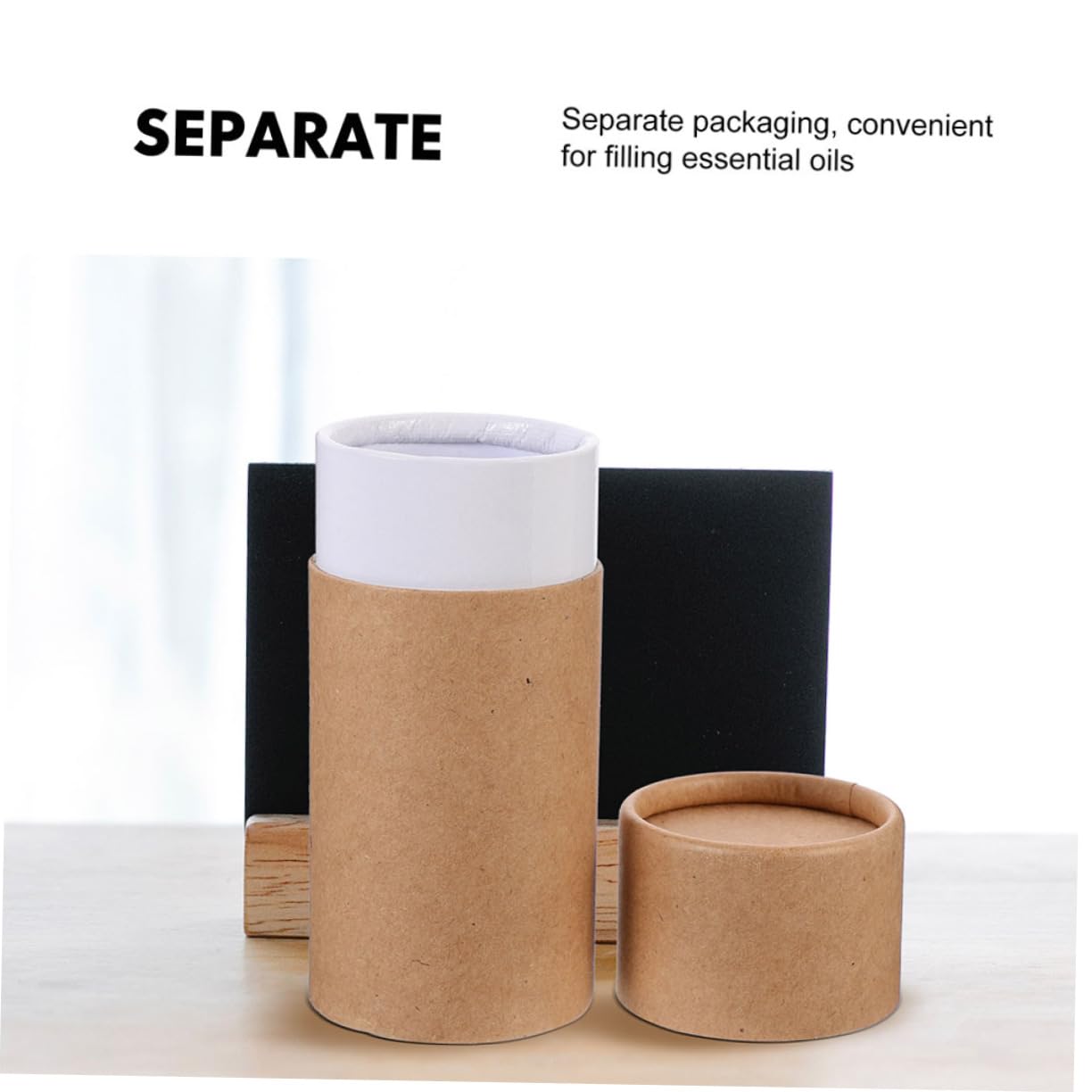 UTHCLO Conveniente para Almacenamiento de Papel Kraft 8 Unidades Caja Cilíndrica Fácil de Transportar para Botellas de Aceite Esencial y Té