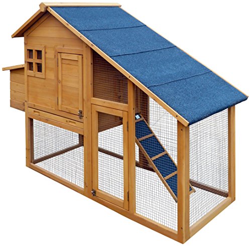 dobar® 24001FSC Hühnerstall Massivholz doppelstöckig mit Legebox - Hühnerstall mit Doppelboden, Zinkwanne… – Bild 3