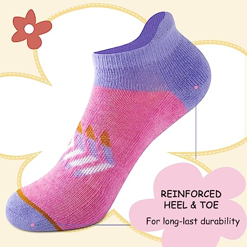 Comfoex 12 Pairs Girls Socks For Kids 6-8 4-6 8-10 Years Old Ankle Athletic Socks Short Cotton Socks With Cushioned Sole3