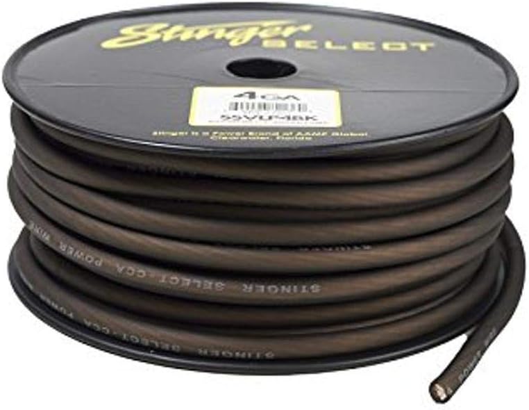 STINGERSSVLP4BK 4Ga Matte black Power Wire 100'