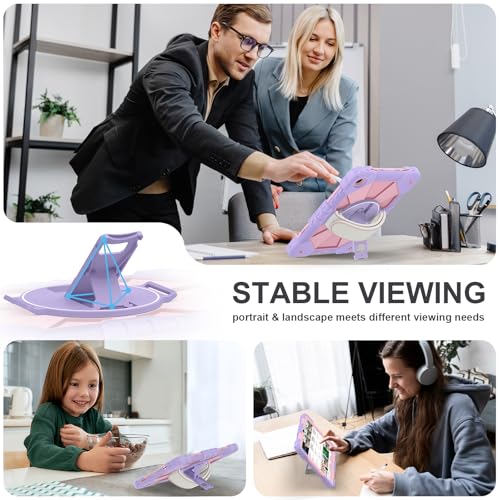 Image of Nitupai Case for Galaxy Tab A11+ Plus 2025 / A9+ 2023 11 Inch, Purple Rose | Rugged Samsung Tab A11 Plus Case Galaxy A9+ Tablet Cover with 360 Rotating Hand Strap Stand Shoulder Strap Screen Protector