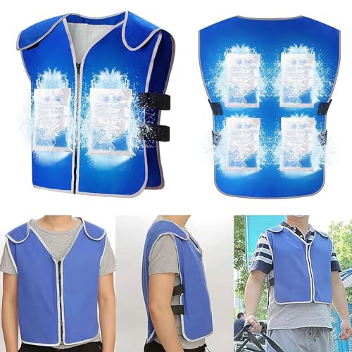 Cooling Vest with Ice Packs for Men Women,Ice Reflective Vest Cool Jacket,Summer Cooling Ice Vest for Hot Weather2