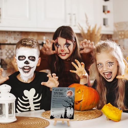 Invitación de Halloween para rellenar a mano, pack de 25 tarjetas con sobres incluidos 7